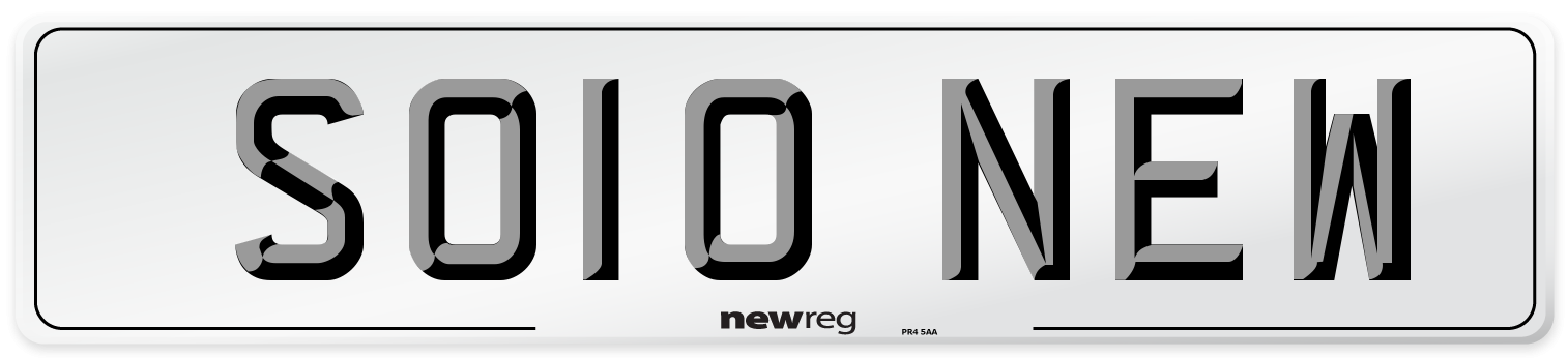 SO10 NEW Number Plate from New Reg
